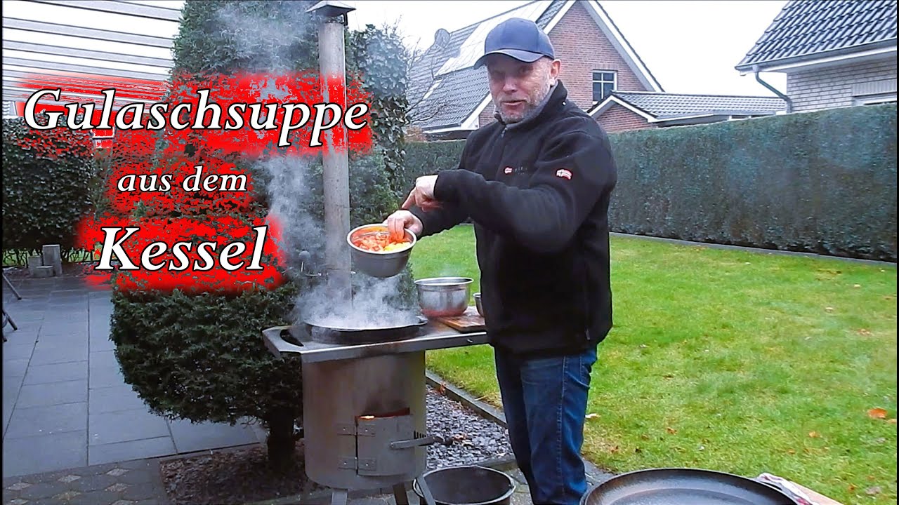 Kesselgulasch oder Gulaschsuppe aus dem Kazan. Rezept von Grill Dschigit.