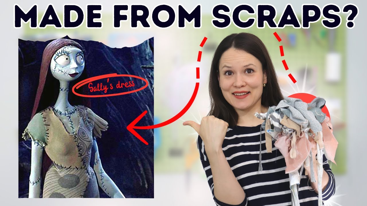 Sewing Sally's dress completely from scraps! (Halloween Costume)