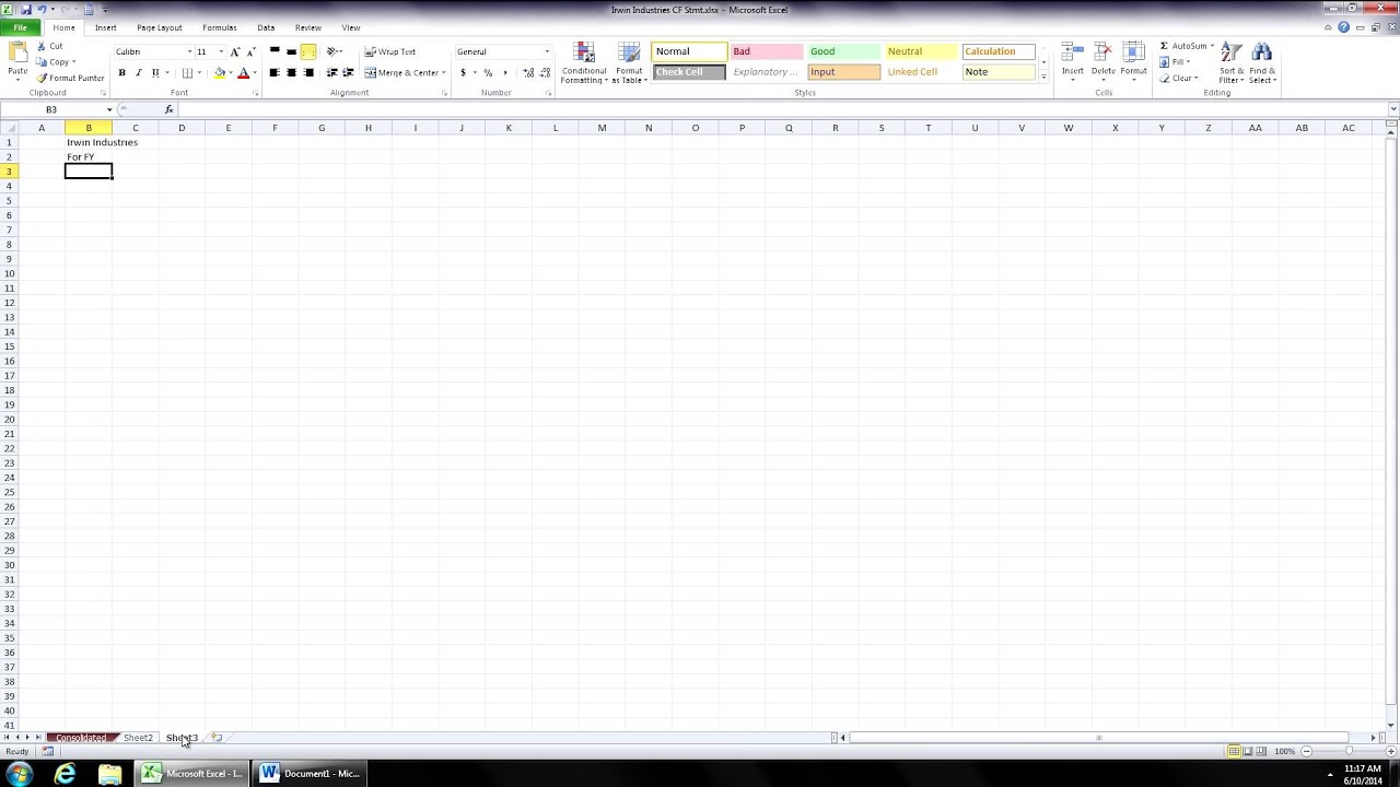 MS Office Excel - JCCC Technical Training