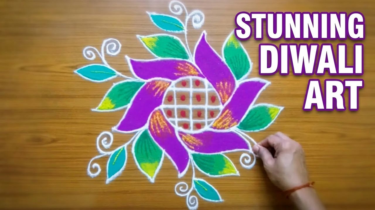 Easy Lotus Rangoli Design for Festivals | Diwali Special