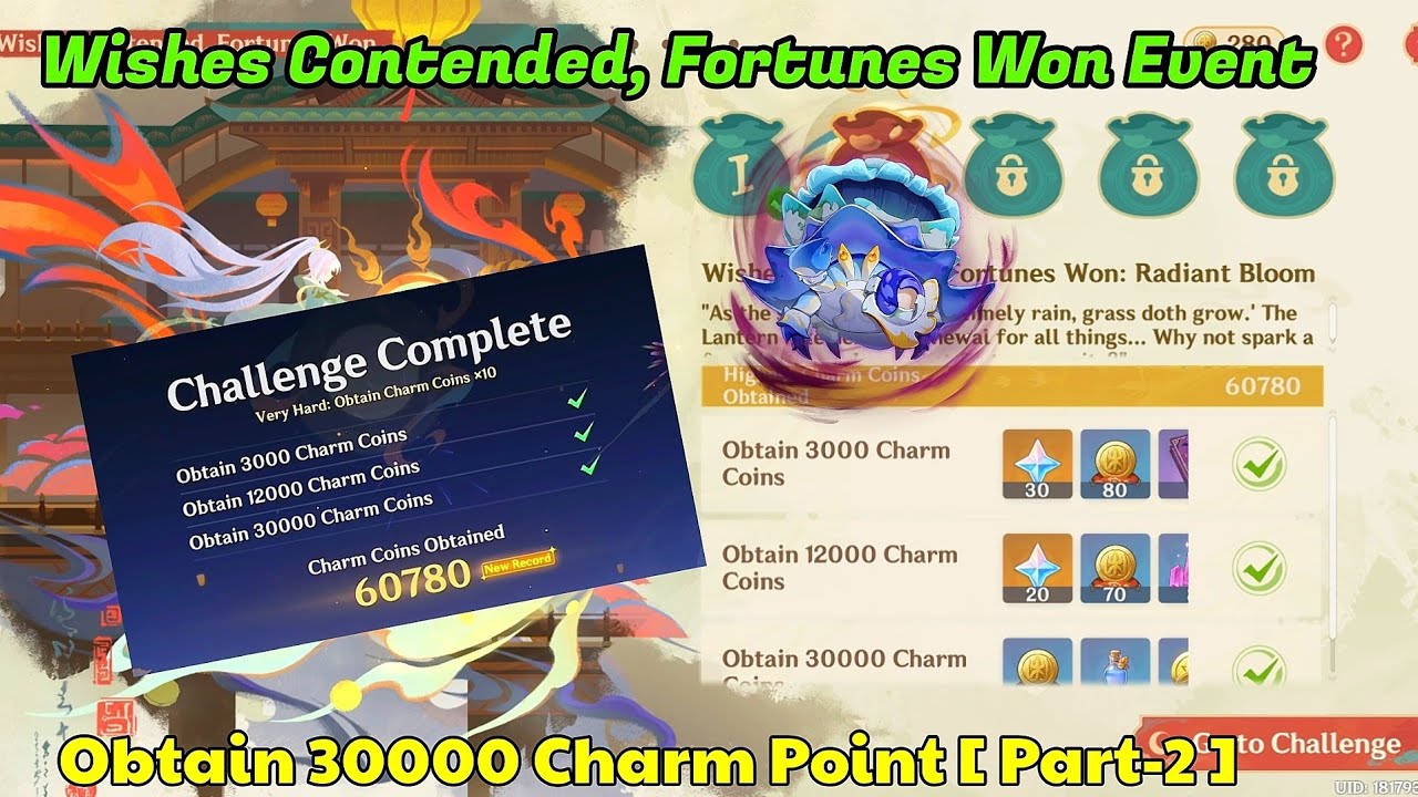 Wishes Contended Fortunes Won Event [Part-2] | Obtain 30000 Charm Coins | Genshin Impact New Event 