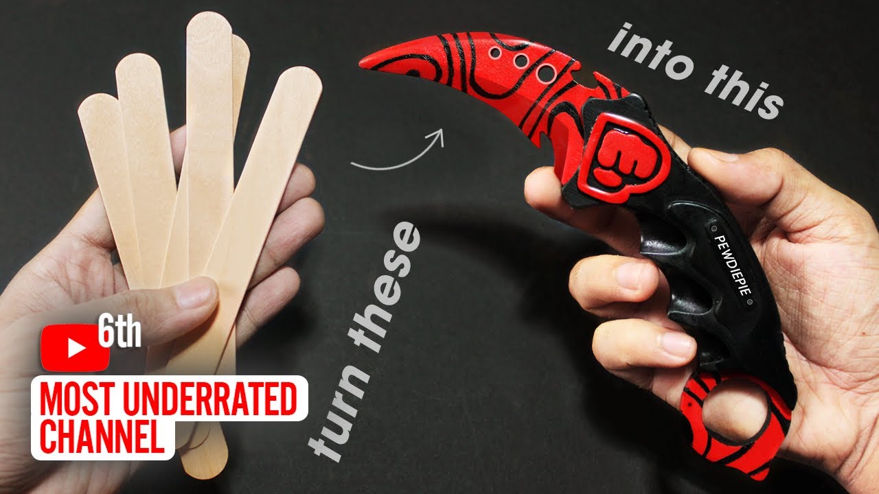 How to make Pewdiepie CS:GO Karambit from Popsicle Stick