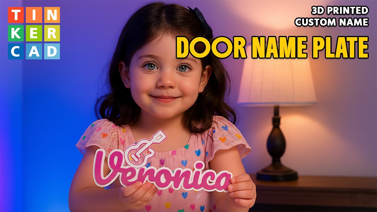 Make Your Own 3D Printed Name Plate! Easy DIY Tinkercad Project for Kids | Beginners Tutorial