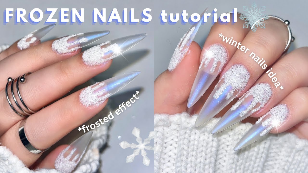 How to create FROSTED effect on nails ❄ Step-by-Step Tutorial | Easy Nail Design for Winter