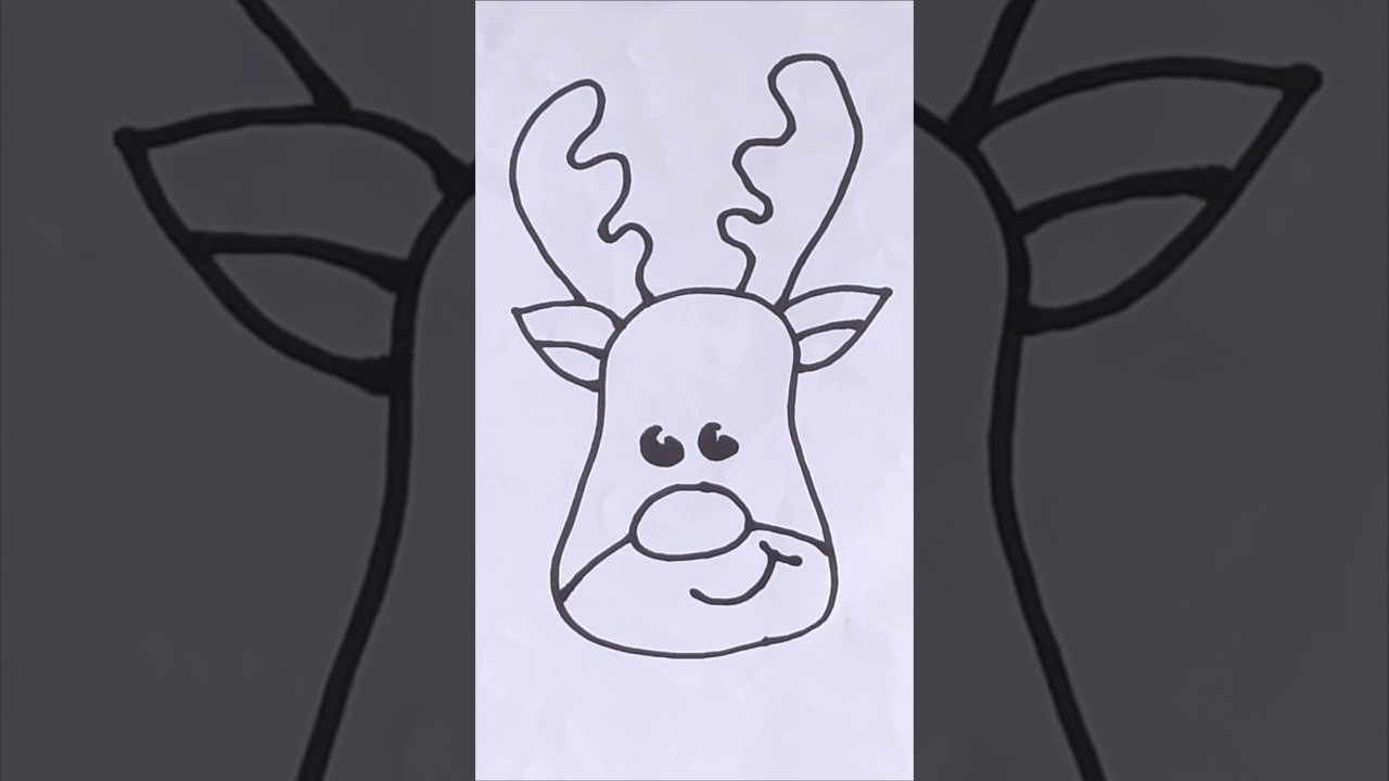 Easy And Fast Drawing of a Santa’s Deer 