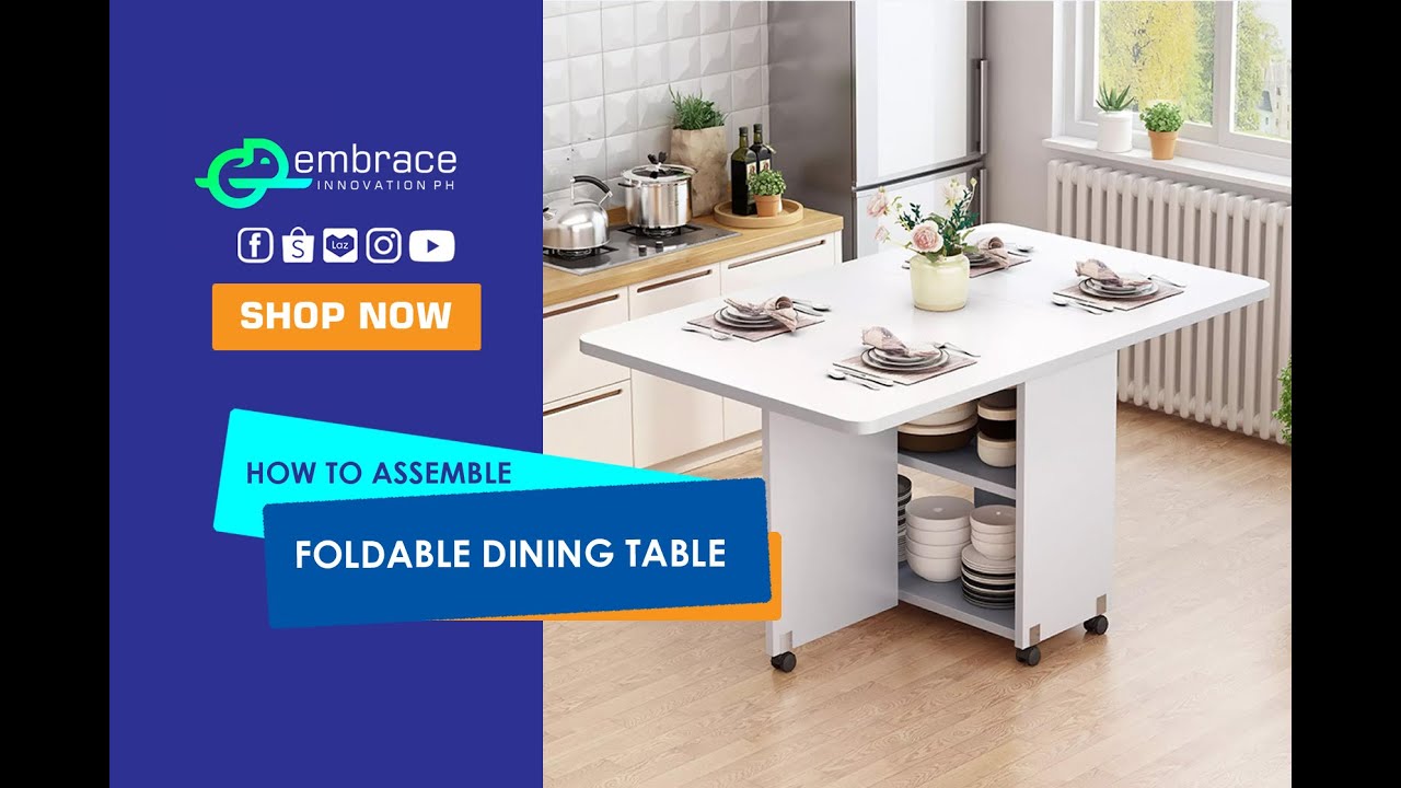 Embrace Innovation | How to Assemble FOLDABLE DINING TABLE 60*120cm Wood, Black & White