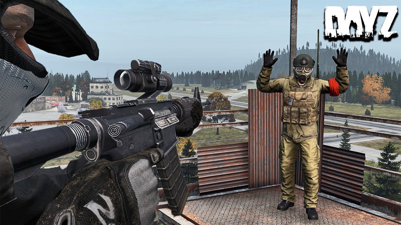 SNEAKING behind an Airfield TOWER SNIPER - DayZ