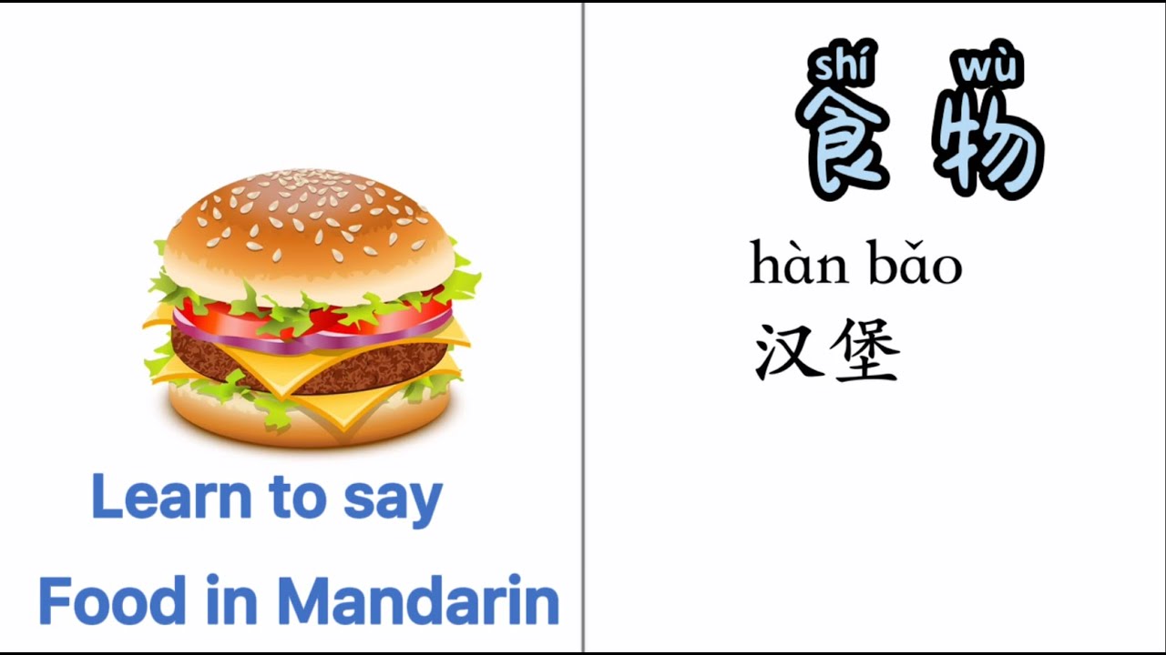 Food in Mandarin Chinese, 食物中文,汉语教学,食物词卡,MrSunMandarin