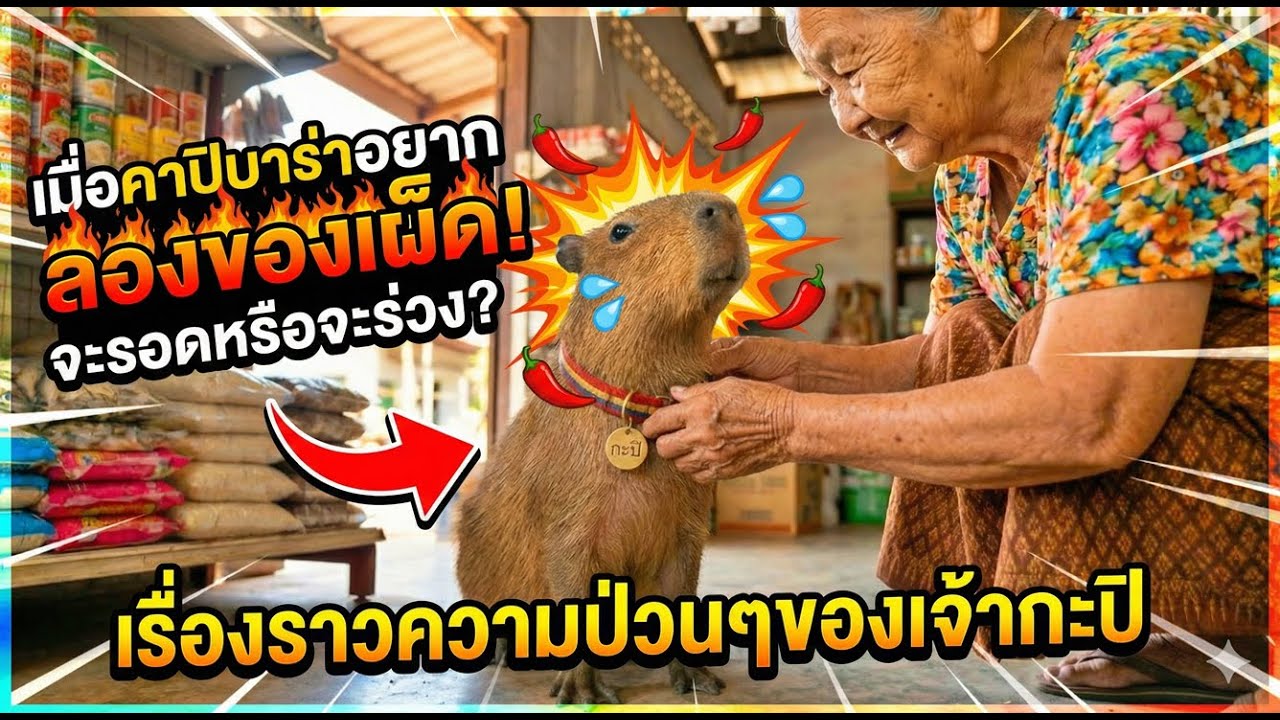 เรื่องราวความป่วนๆของเจ้ากะปิ เมื่อคาปิบาร่าอยากลองของเผ็ด! จะรอดหรือจะร่วง? ยายสีกับคาปิบาร่า EP.3