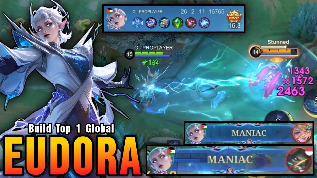26 Kills + 2x MANIAC!! Midlane Eudora Instant Delete Enemies!! - Build Top 1 Global Eudora ~ MLBB