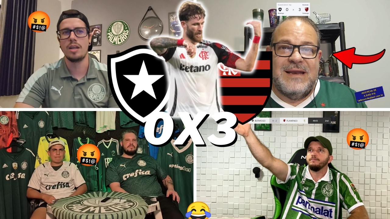 REAÇÕES DOS PALMEIRENSES SECANDO O MENGÃO | BOTAFOGO 0 X 3 FLAMENGO | BRASILEIRÃO 2026 - VAMOS RIRKK