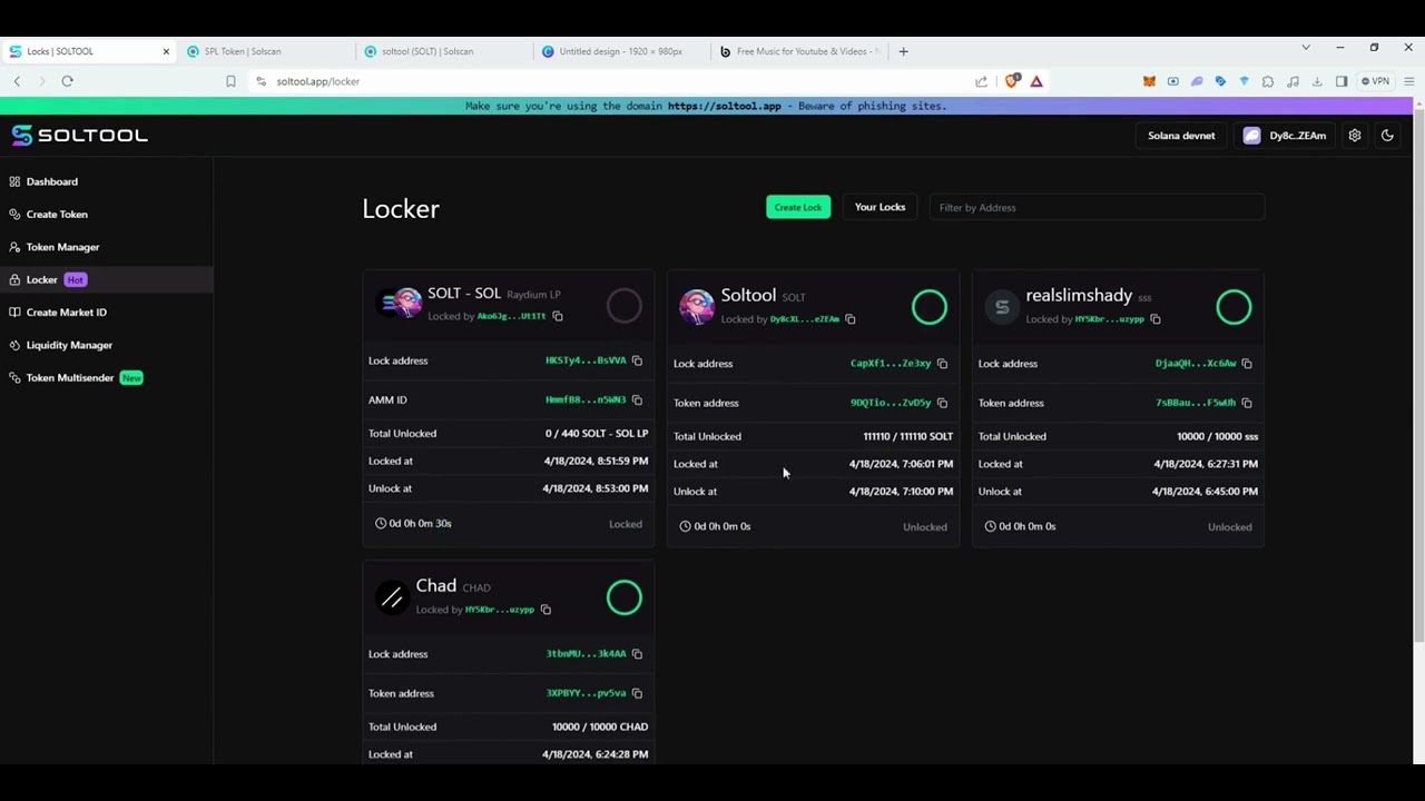 CREATE Your TOKEN and LIQUIDITY LOCKER on SOLANA
