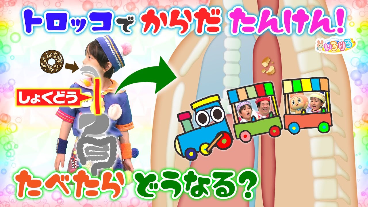 小さくなってからだの中を（トロッコで）大冒険！食べ物がうんちになるまで！【いろりろ公式】