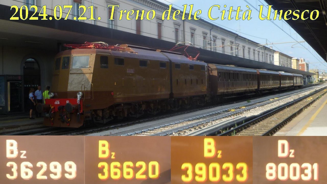 2024 07 21  Treno delle città Unesco 96472 e 96474 con E636 161