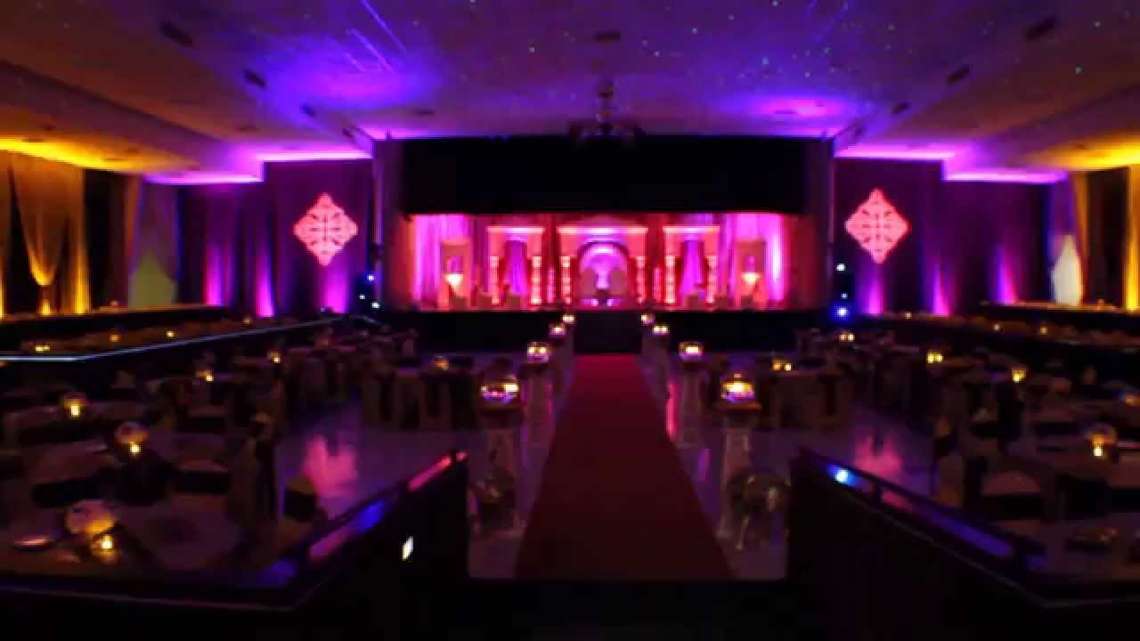 bahia shrine wedding day lighting with indian mandap decor orlando dj