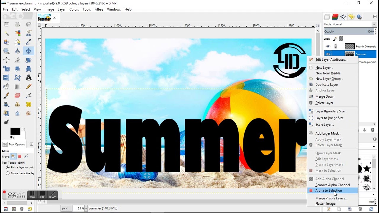 Use Gimp To Put An Image Behind Text