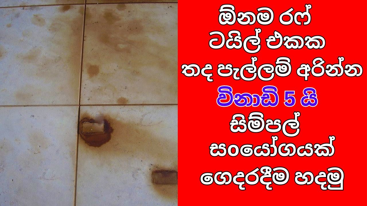 ඕනම රෆ් ටයිල් එකක තදින් බැදුනු පැල්ලම් වලට  විසදුමක්/How to clean dirty rough tiles easy/tilecleaner