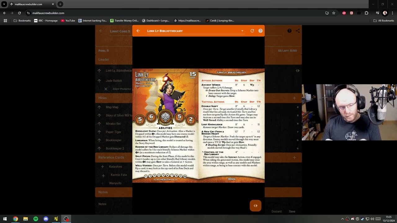 Malifaux - Draysen's Guide to Linh1 Bibliothecary (Red Library)