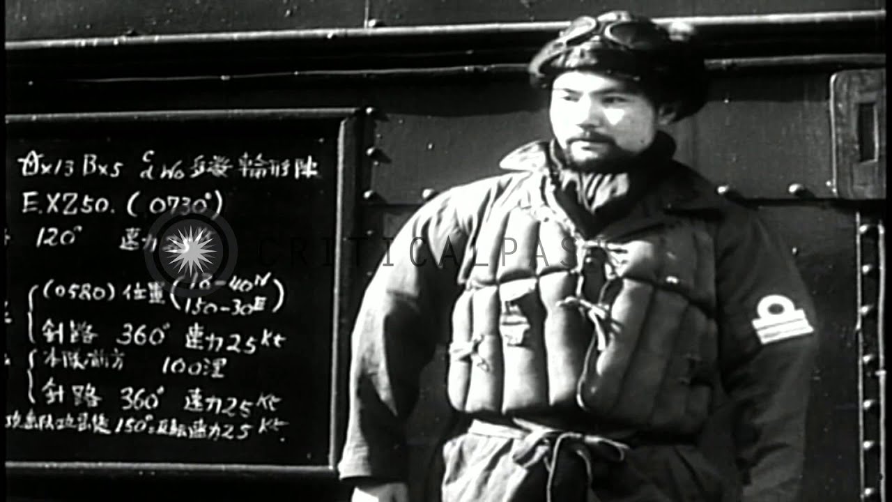 Air operations on Japanese aircraft carrier Zuikaku, during World War II. HD Stock Footage