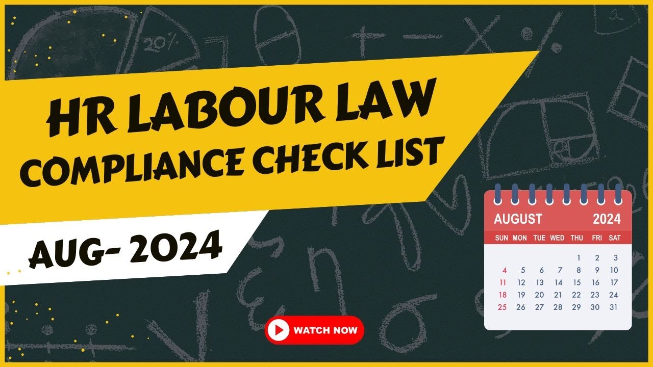 HR Statutory Compliance Check list Aug 2024 | @StatutorySolution
