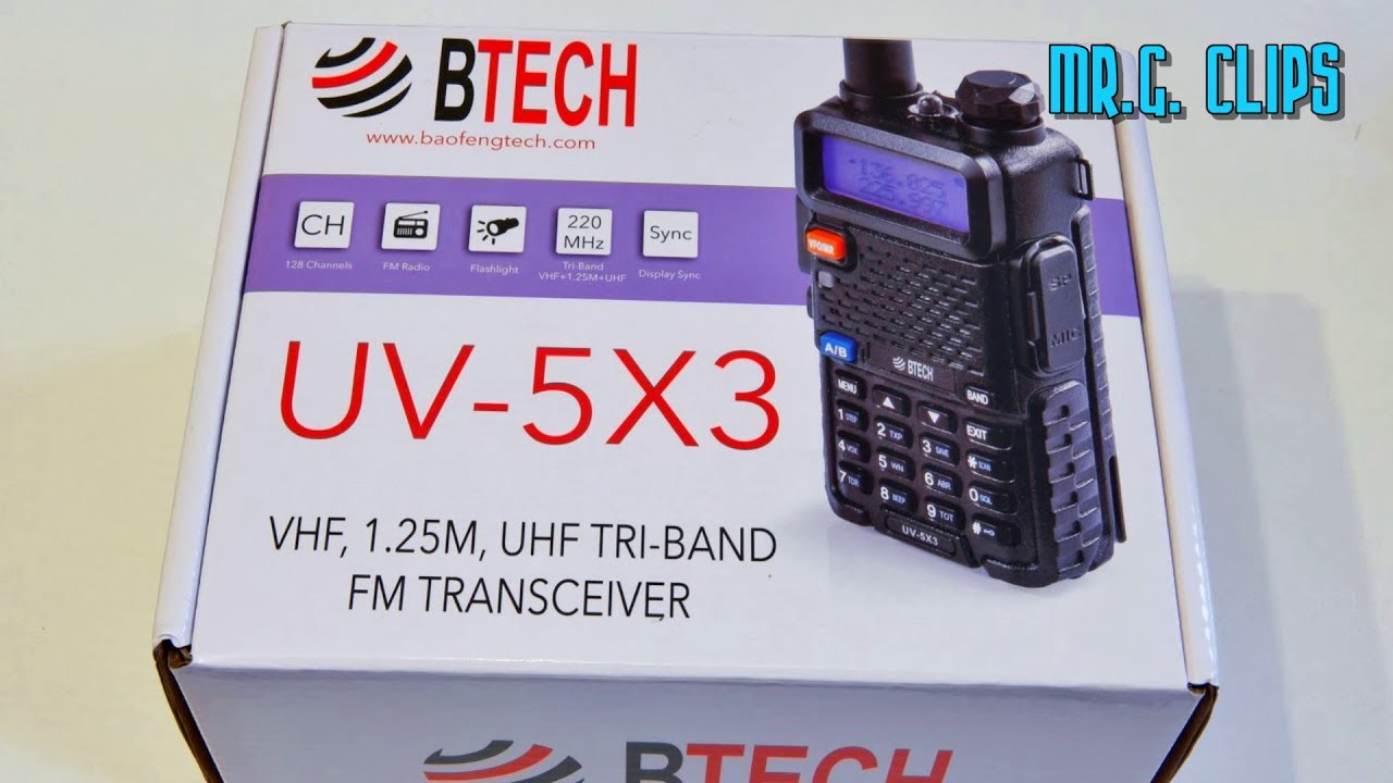 BTECH UV-5X3 TriBand VHF/222/UHF handheld HAM Radio