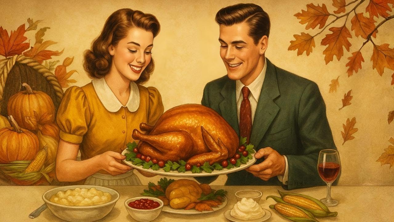 Vintage Thanksgiving Jazz Dinner 🦃 1940s Cozy Music for Warm Hearts & Grateful Nights ☕