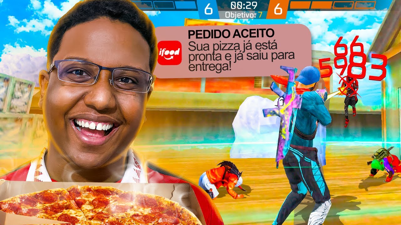 JOGANDO APOSTADO NO EMULADOR AT&Eacute; COMPRAR UMA PIZZA! FREE FIRE
