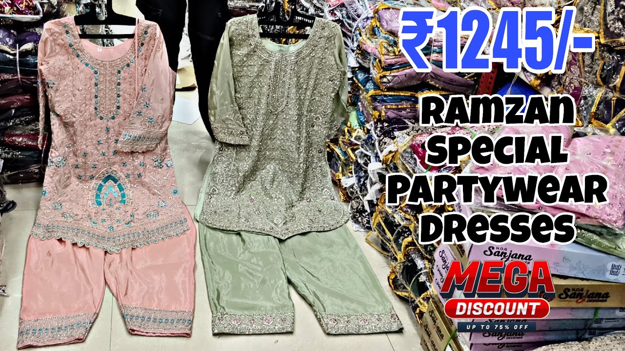 Hyderabad Wholesale Latest Ramzan Special Partywear Russian Plazoo Suits Long Frocks Online Orders 💥