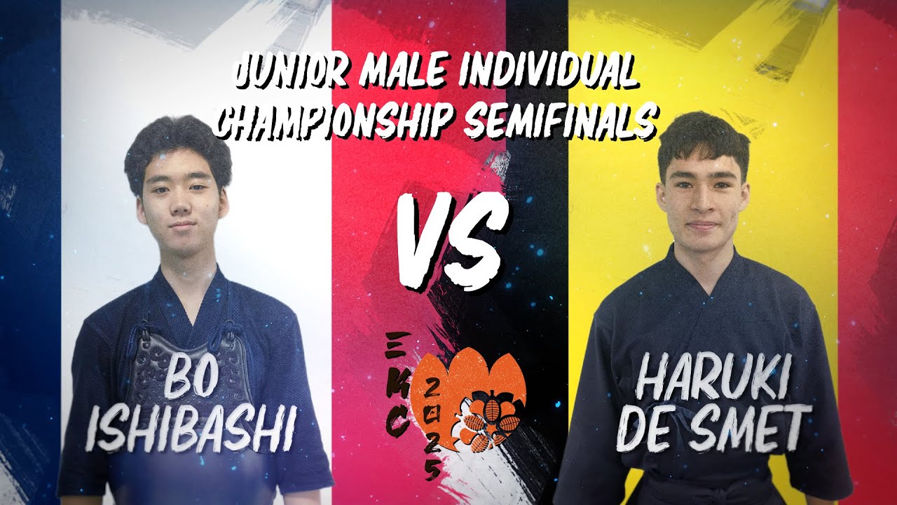 33rd European Kendo Championship (EKC 2025): Junior Male Individual Semifinals - Ishibashi/De Smet