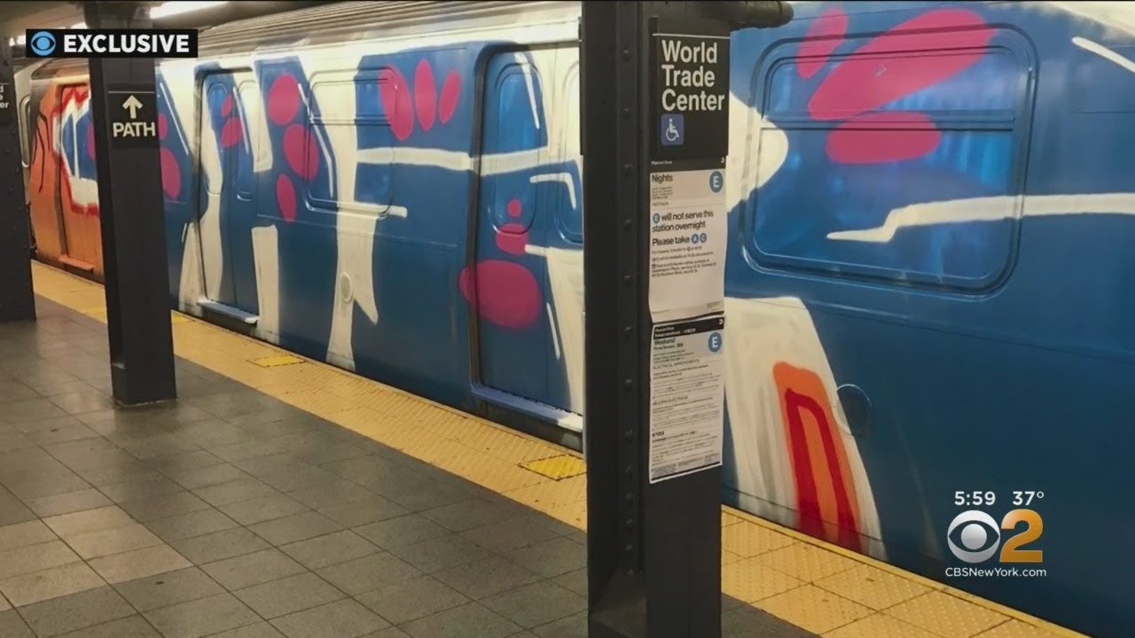 Exclusive: Graffiti Vandals Strike Again, Hit ‘E’ Train In Lower Manhattan