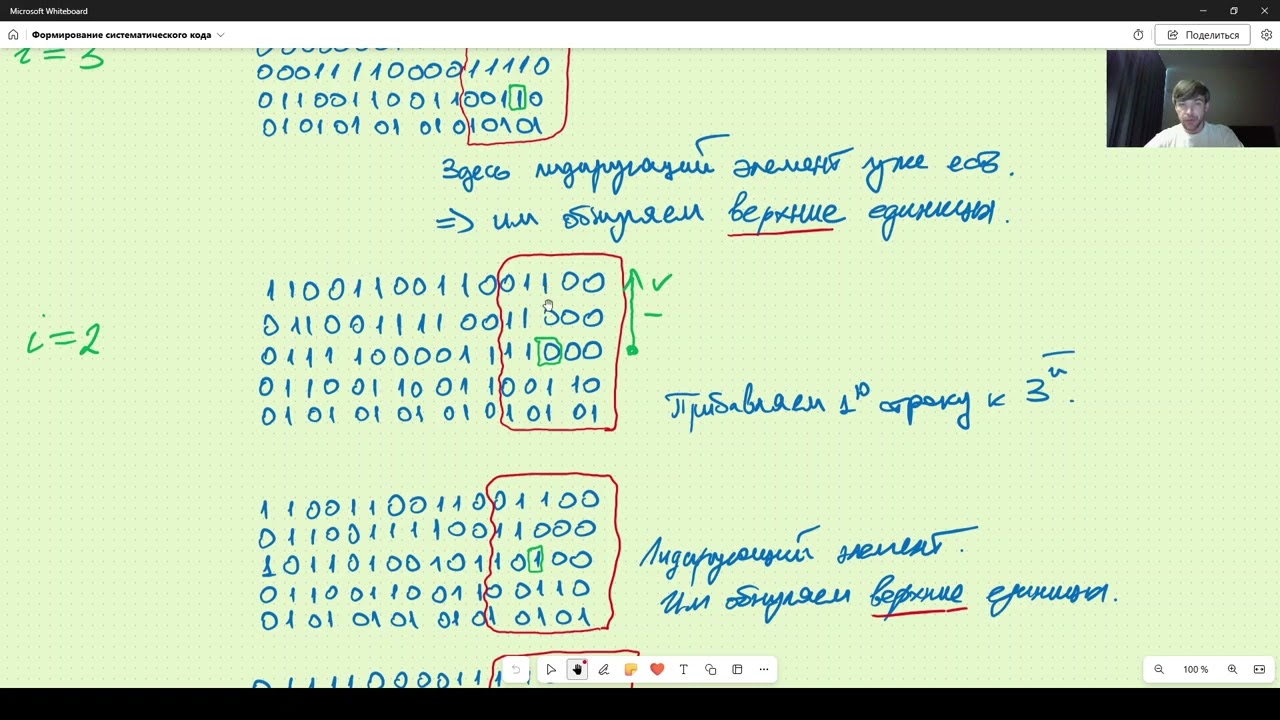 05 Алгоритм формирования систематического кода из несистематического.
