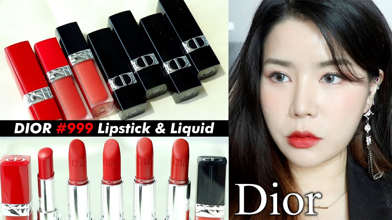 cc) Dior 디올의 메인컬러 #999 립스틱 & 리퀴드 다 발라봄♥️ (루즈디올 포에버 리퀴드 / 루즈디올 / 울트라케어 리퀴드 / 울트라루즈 +제형비교)I 루치나Luchina