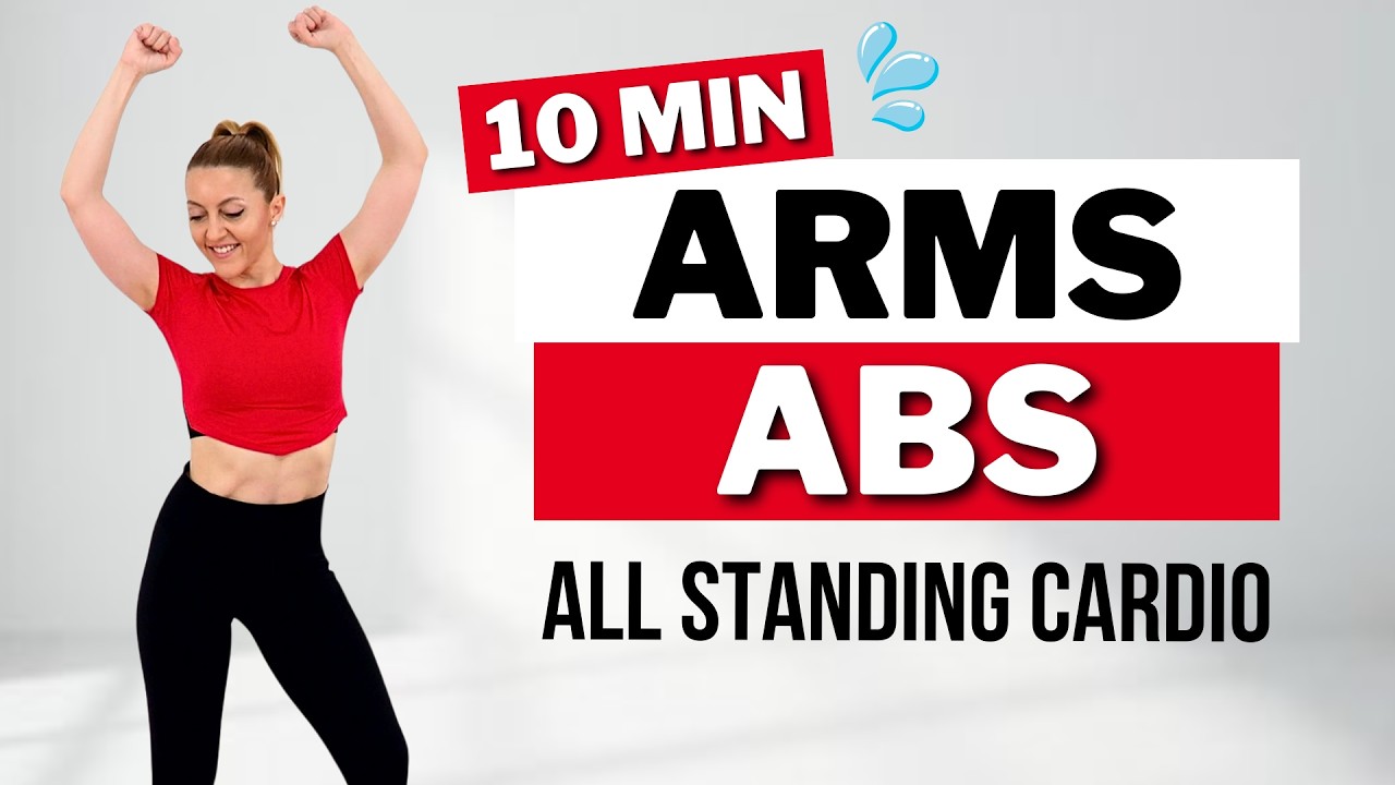 🔥10 Min STANDING ARMS & ABS CARDIO🔥DAILY WORKOUT TO LOSE ARM & BELLY FAT🔥KNEE FRIENDLY🔥NO REPEATS🔥