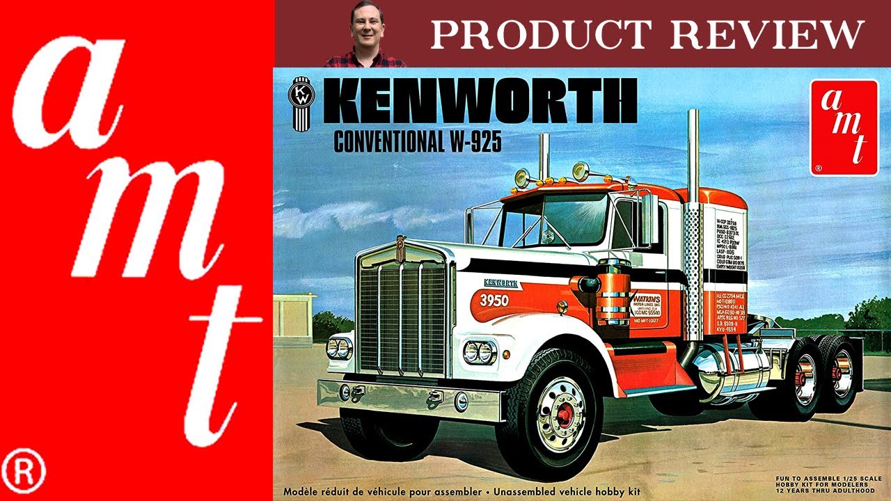 Смотрите! Сборная модель полуприцепа Kenworth W925, масштаб 25, пластиковая модель AMT – обзор пр...