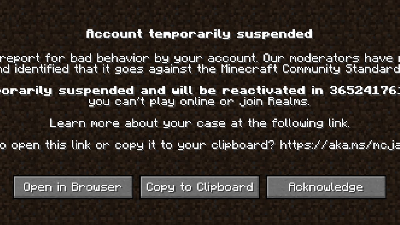 I have been banned from Minecraft.