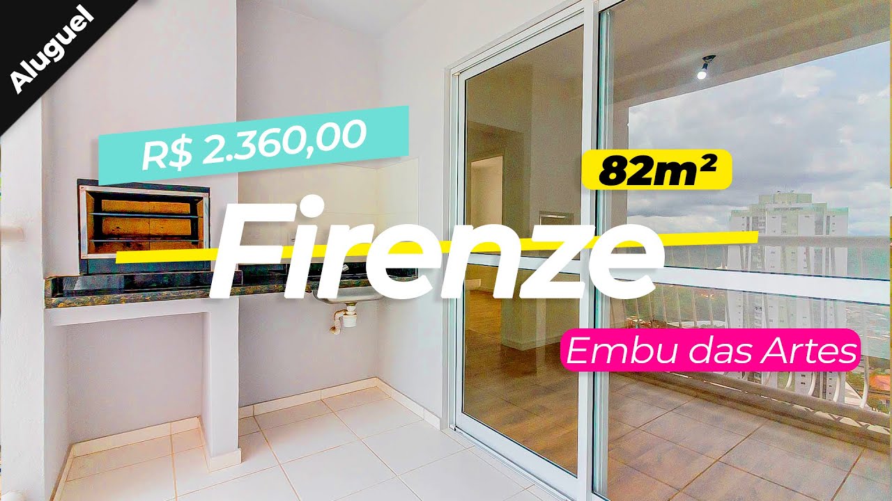 Apartamento com 82m² Varanda Gourmet 2 Dormitórios suíte no Firenze Grupo 16 Embu das Artes