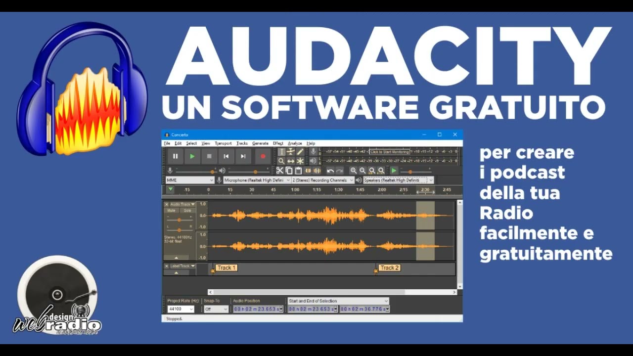 AUDACITY editor e registratore audio multitraccia