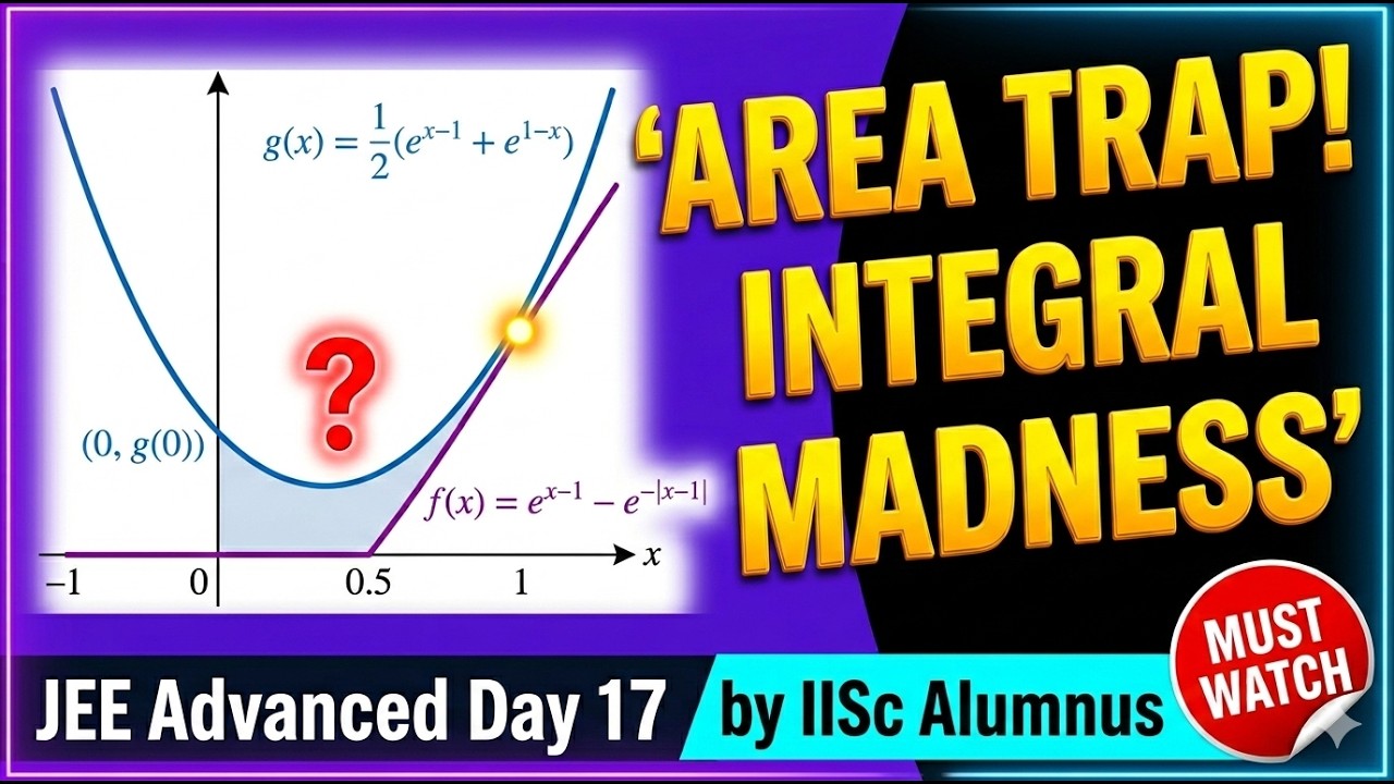 JEE Advanced Maths: Area Under Curves | f(x) = e^(x-1) - e^-|x-1| | Day 17 PYQ Challenge