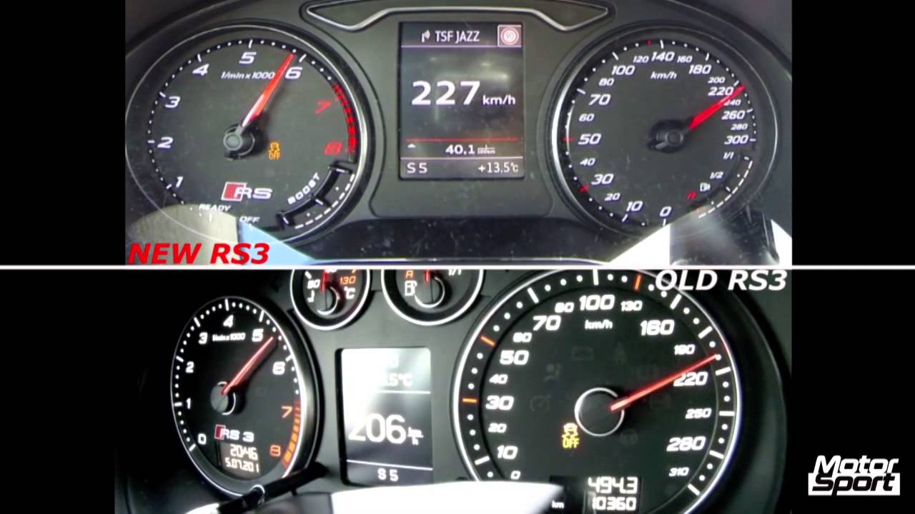 0-250 km/h : New VS Old Audi RS3