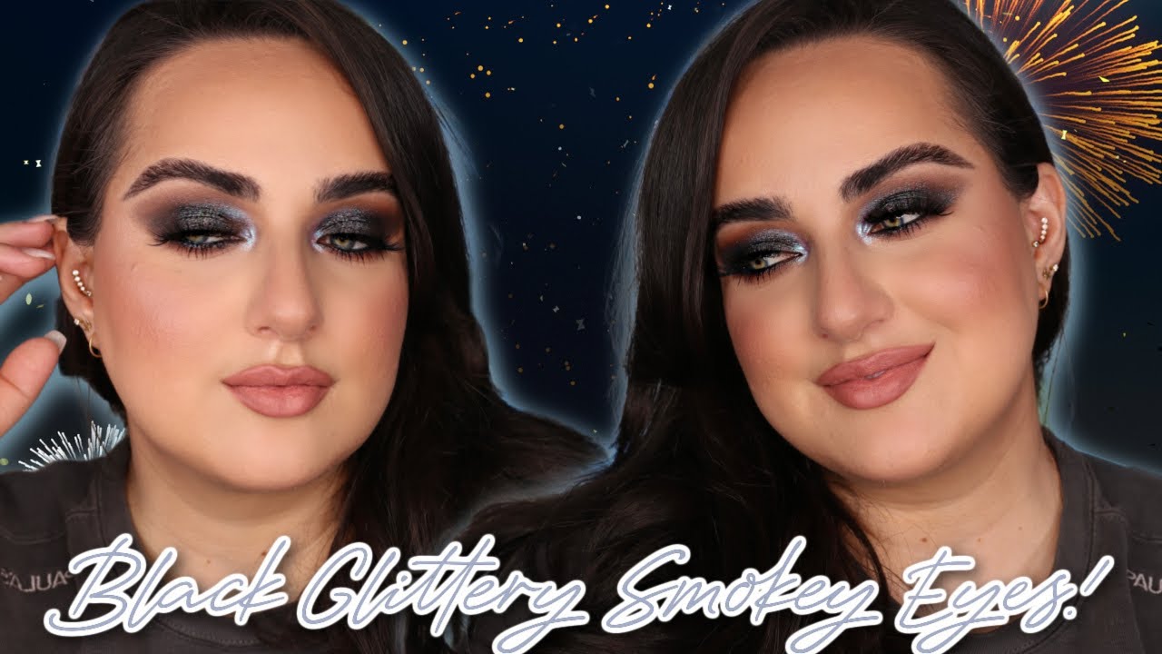 BLACK GLITTERY SMOKEY EYES FOR NEW YEARS EVE!