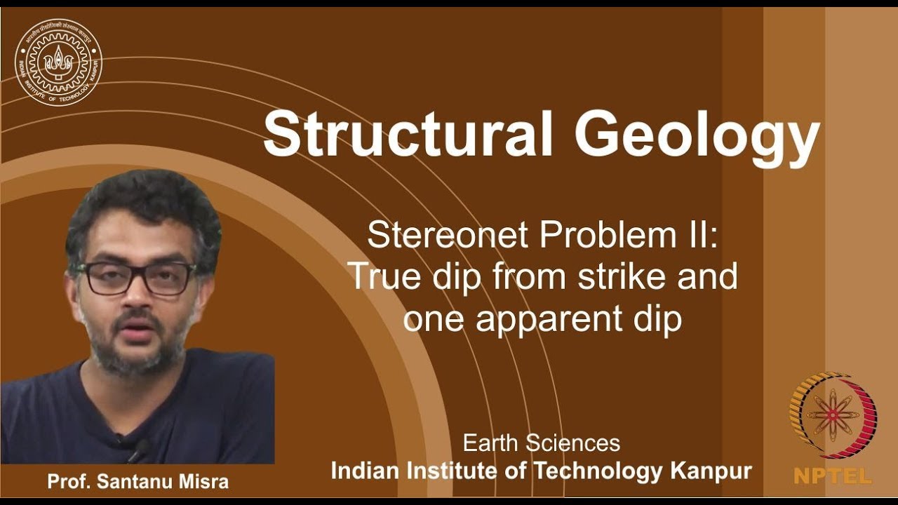Structural Geology_LAB 03: Stereonet: True dip from strike & apparent dip [Prof. Santanu Misra]