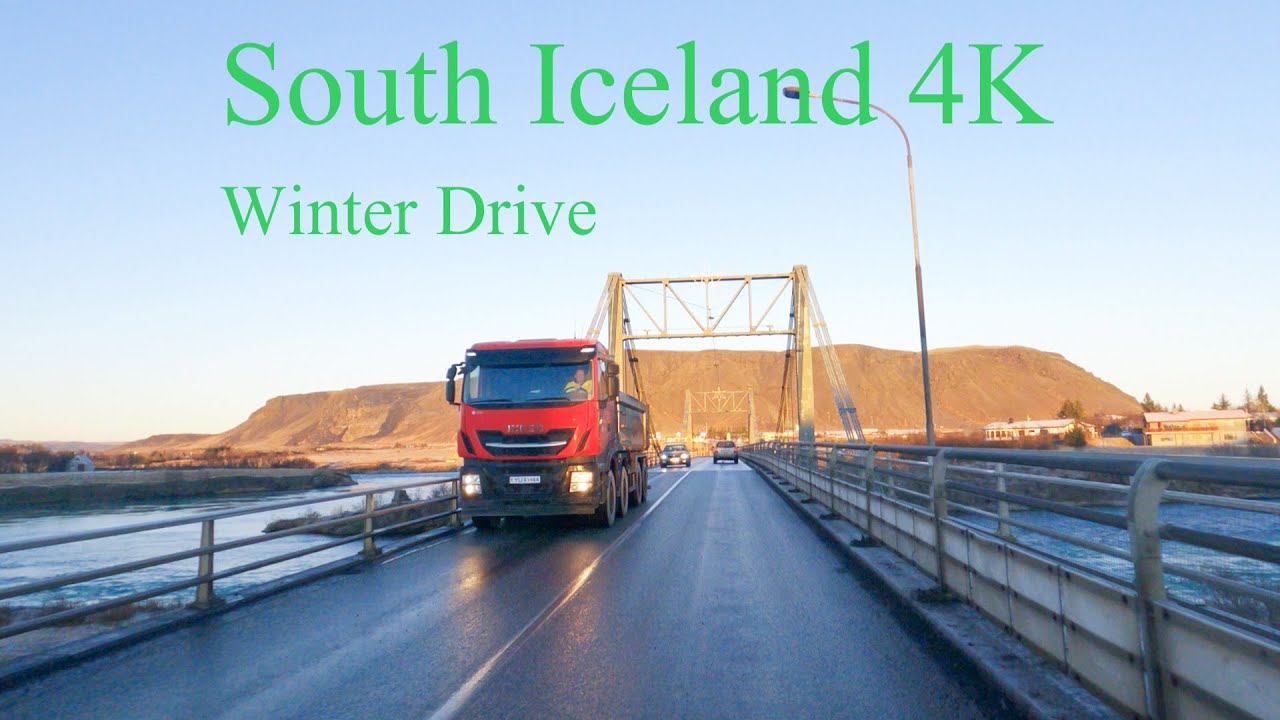 South Iceland 4K - Driving from Selfoss to Hotel Grimsborgir - Winter Time
