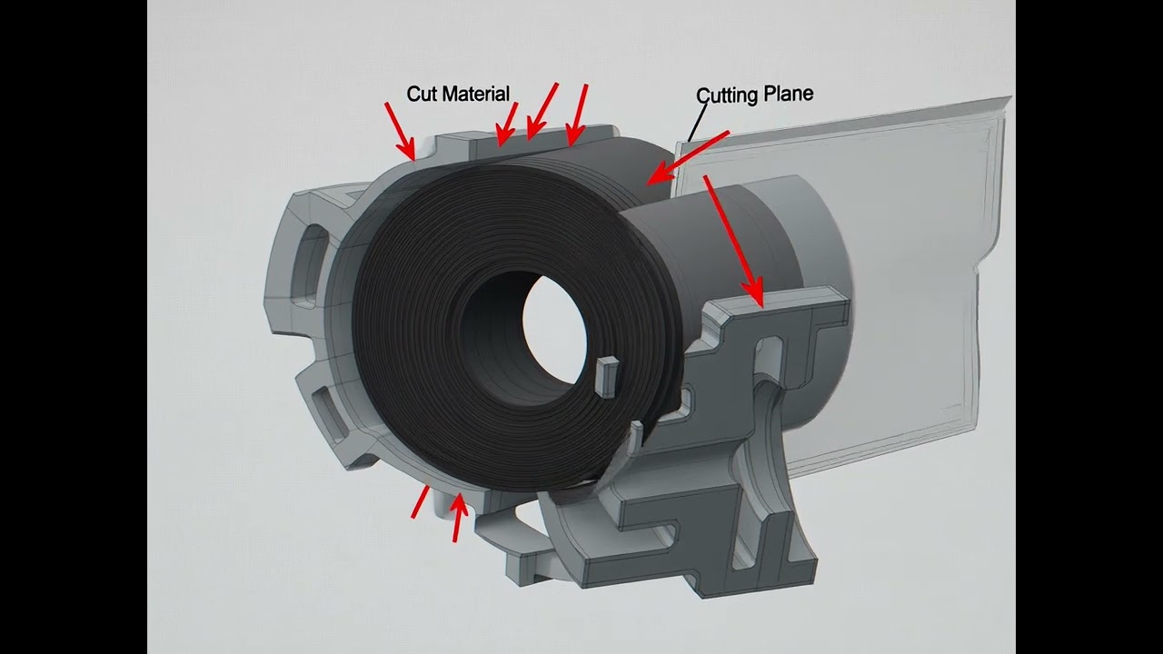 Section View Showing Cutting Plane in a Mechanical Part