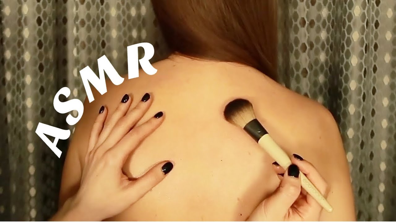 АСМР МАССАЖ СПИНЫ. КИСТОЧКА, ПЕРЬЯ, КРЕМ, ПЕРЧАТКИ. ASMR BACK TRACING, MASSAGE. BACK SCRATCHING.