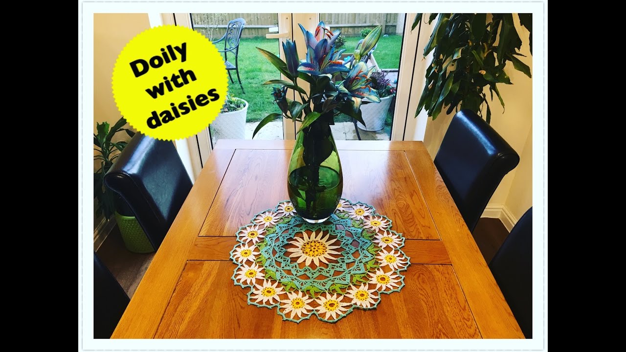 How to crochet doily with daisies Part 1 of 2