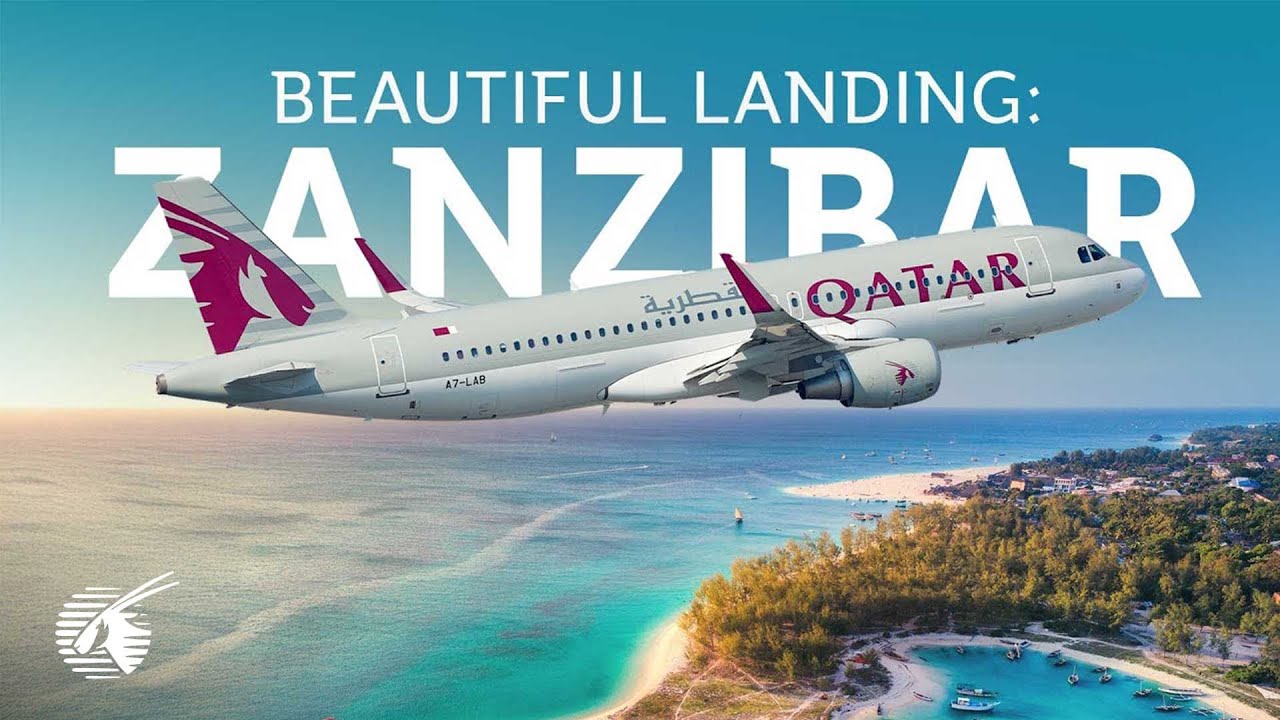 Beautiful landing in Zanzibar, Tanzania (4K)