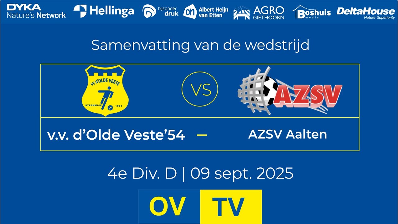 OV-TV | Samenvatting | v.v. d'Olde Veste '54 - AZSV | 06-09-2025 | 4e Div. D