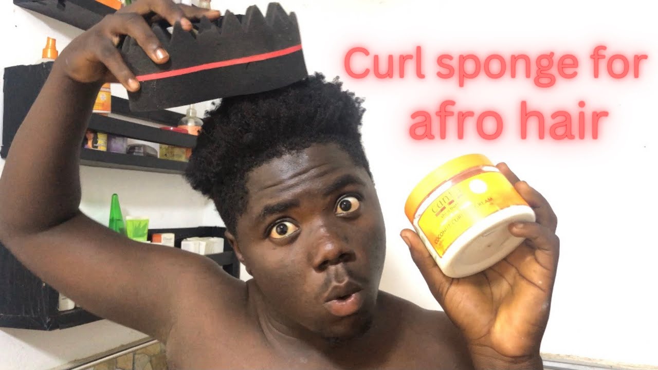 How to get curly hair using curl sponge and Cantu curling cream - for BLACK men and women!
