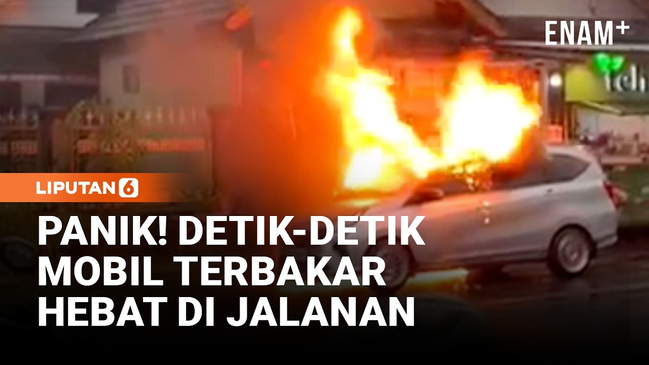 Panik! Minibus Terbakar Hebat Di Jalanan Magelang | Liputan6