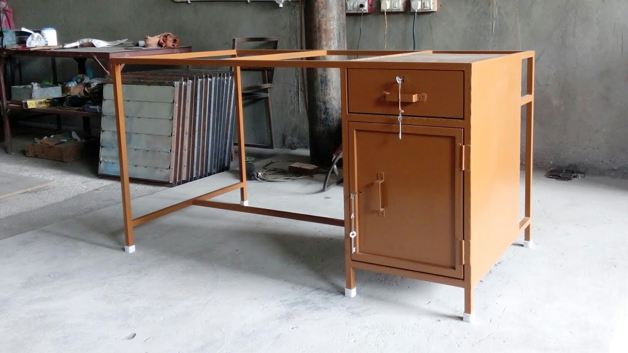 Metal Office Table Design with Sliding Drawer and Storage box || Metal Frame Office Table...